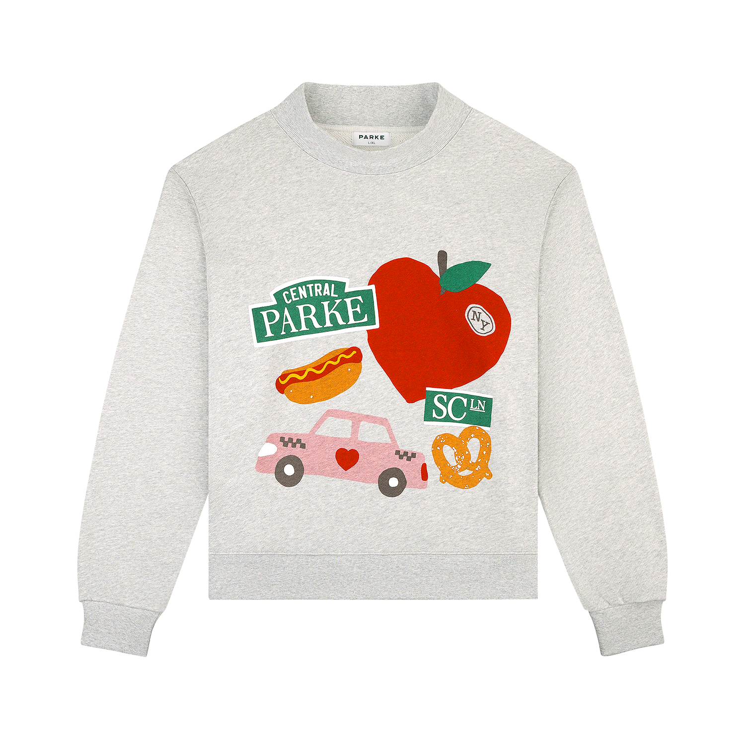 parke x scl graphic mocneck -heather grey