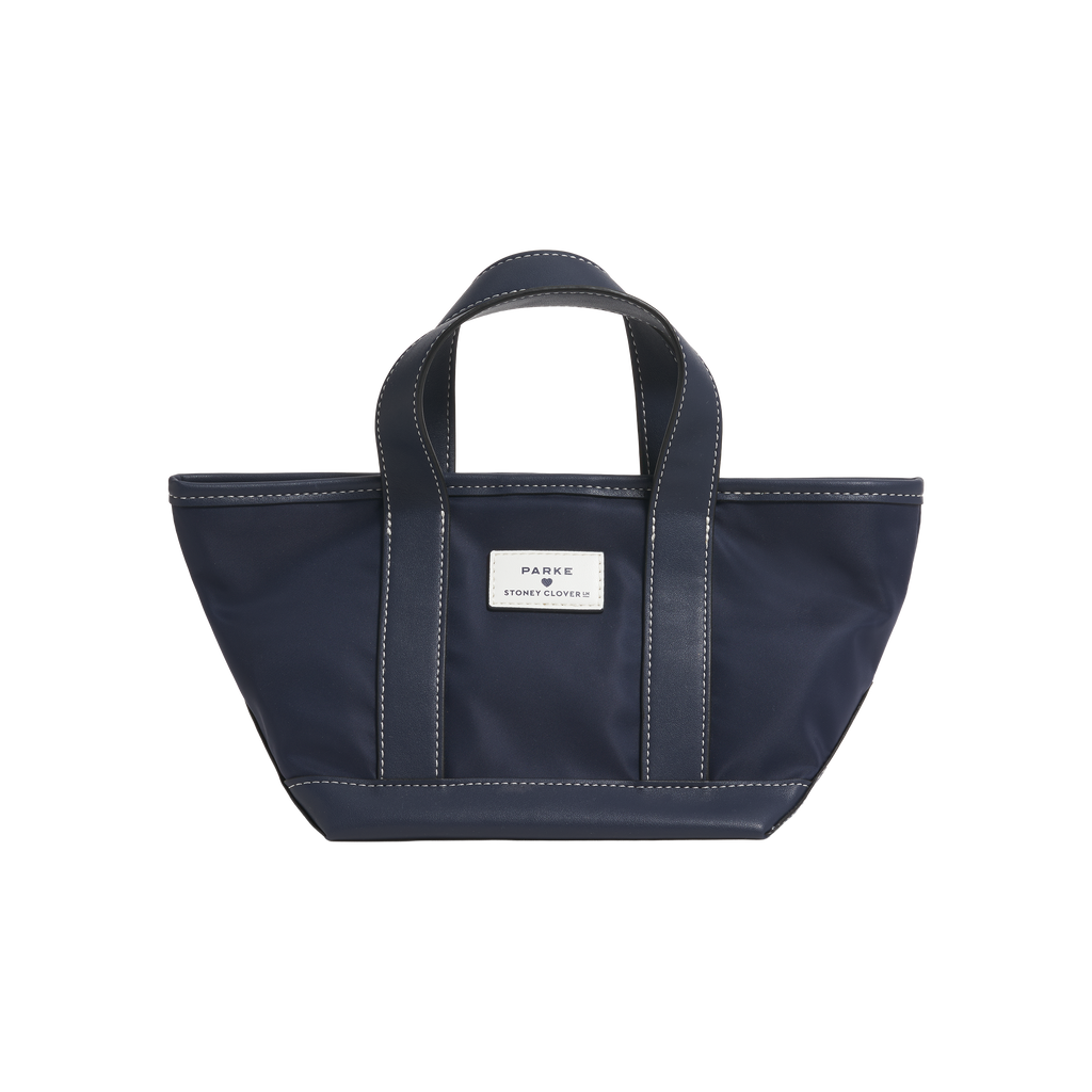 stout tote flat lay -sapphire nylon